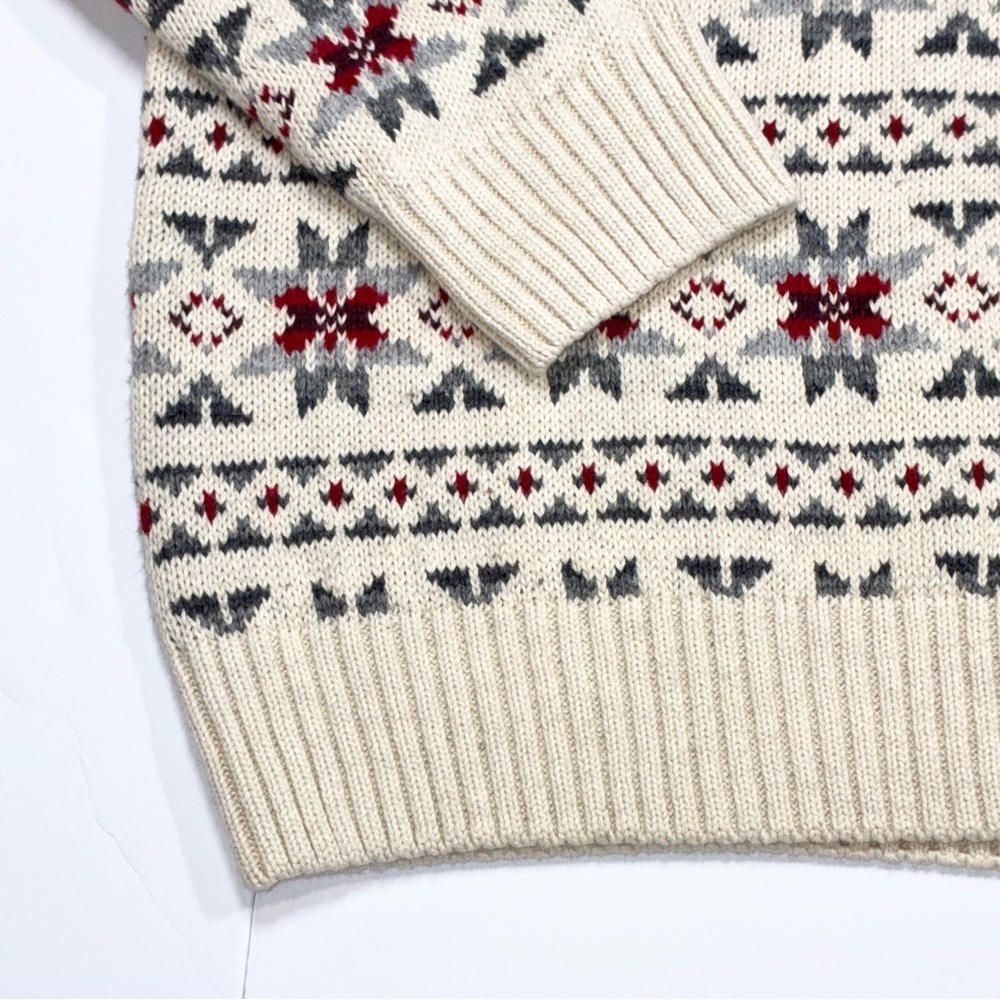 Vintage Fair Isle Knit Sweater Crew Neck Holiday Ski Chaps Mens Large - Picture 3 of 5